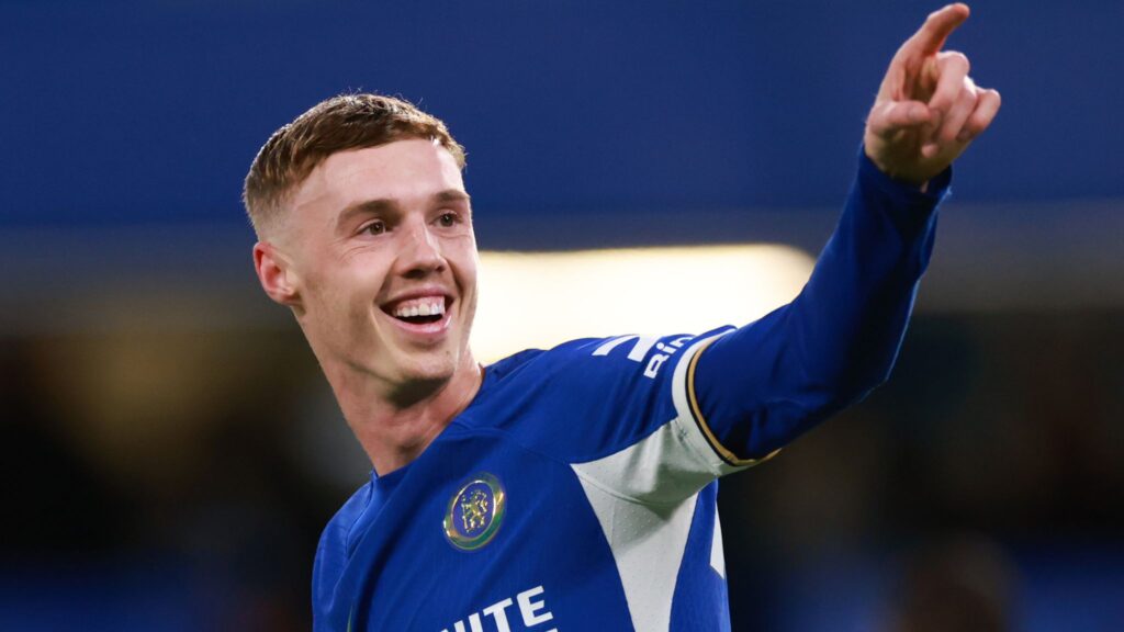 Cole Palmer after scoring his four goals against Everton last season.